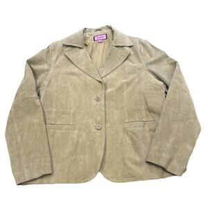 Excelled Collection Suede Leather Jacket Womens 2X Tan Y2K Western Classic Boho